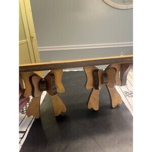 Handmade Double 3D Bow Wooden Wall Shelf 19.5” Long 6” Depth